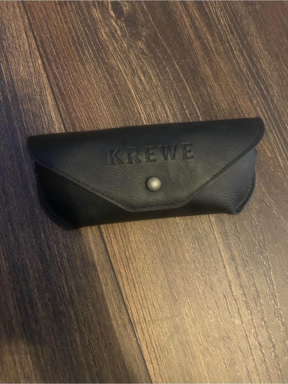 KREWE Black Embossed Leather Sunglasses Pouch